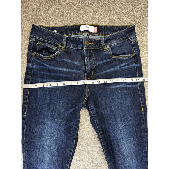 Cabi Skinny Jeans Womens 8 Dark Wash Raw Hem Distressed Denim 4150 Indigo - Picture 5 of 8